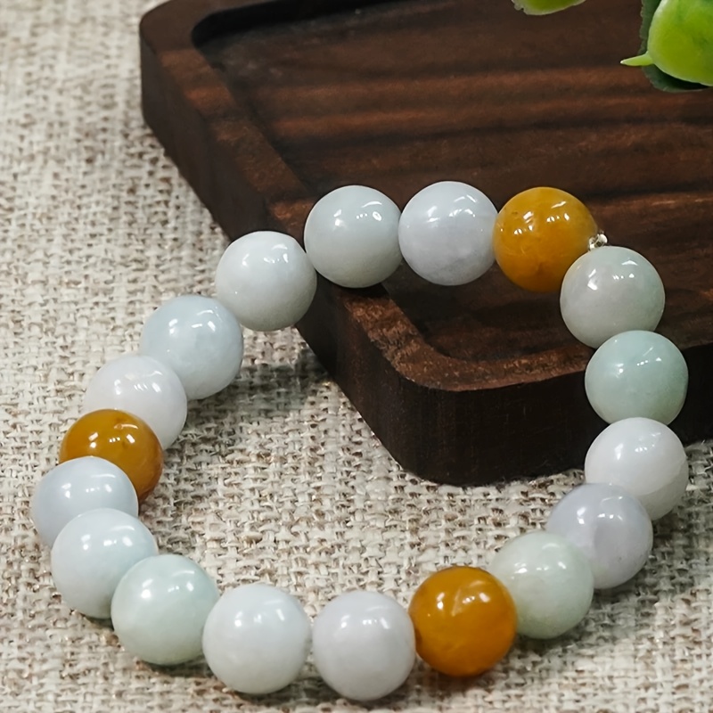 14mm Unique Stone Elastic Bracelets Set for Couples - Holiday Birthday Gift